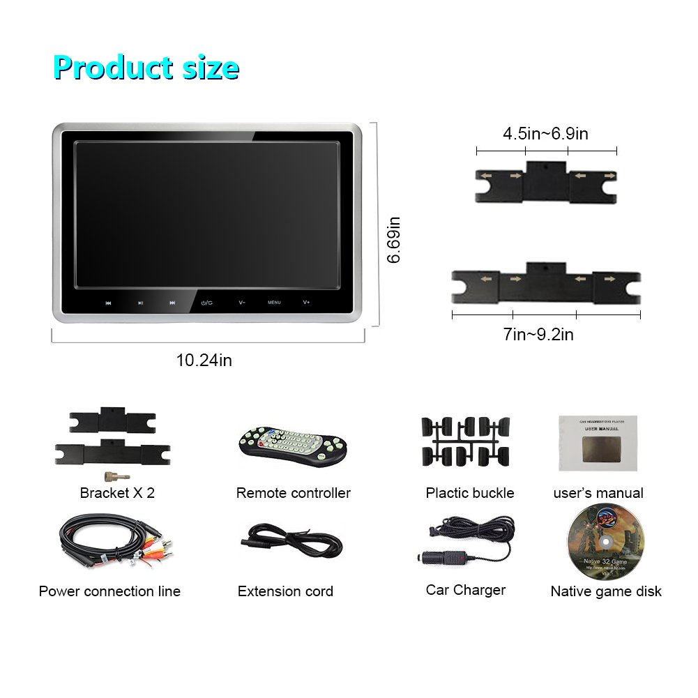 激安大特価 Hdmi Fm Usb Sd Cd Vcd Dvd Dvdプレーヤー エンターテインメントシステム 後部座席ヘッドレスト ワイド画面 10 1インチ 車用dvdプレーヤー 長旅に活躍 シルバー B074zk5j1f Clz102d ヘッドレストモニター Jurnal Ulb Ac Id