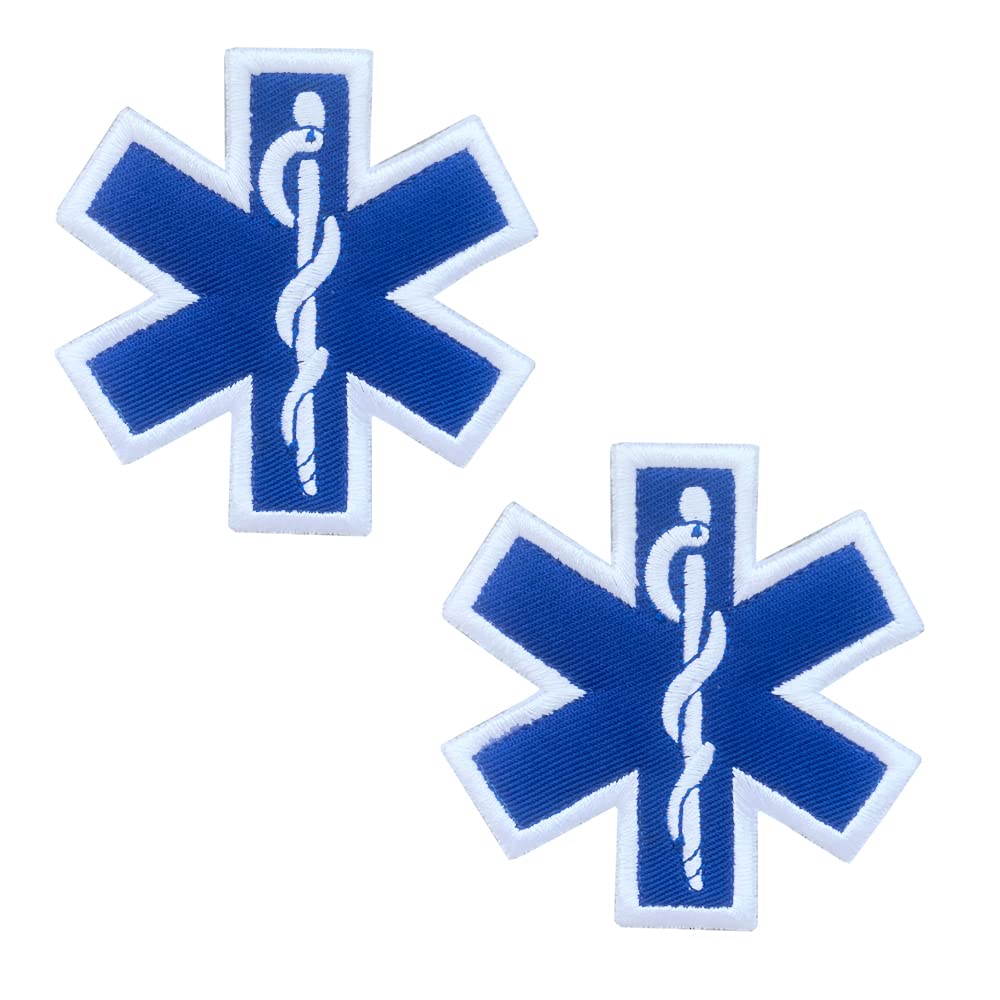 2 Pack Full Embroidered Emergency Medical Technician Paramedic Medic Cross Patch - Perfect for First Aid Pouch, EMT, EMS, Trauma, Medical, Paramedic, First Response Rescue Kit, Tactical Activities