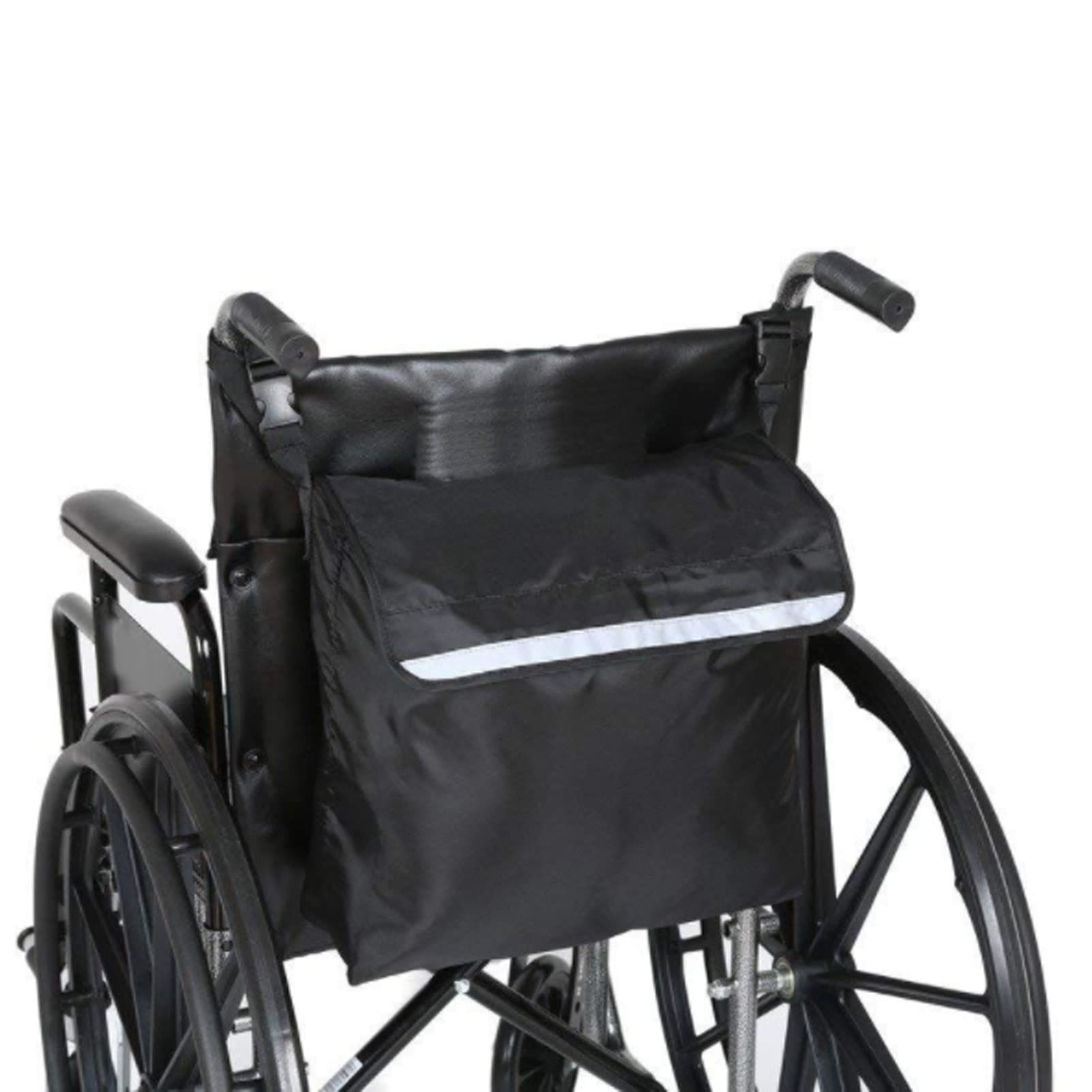 Natudeco Wheelchair Hanging Bag Stroller Diaper Wet Bag Large Capacity Storage Bag Outdoor Pushchair Bottle Bag Baby Products for Walkers Mobility Scooters Rollators (Black)