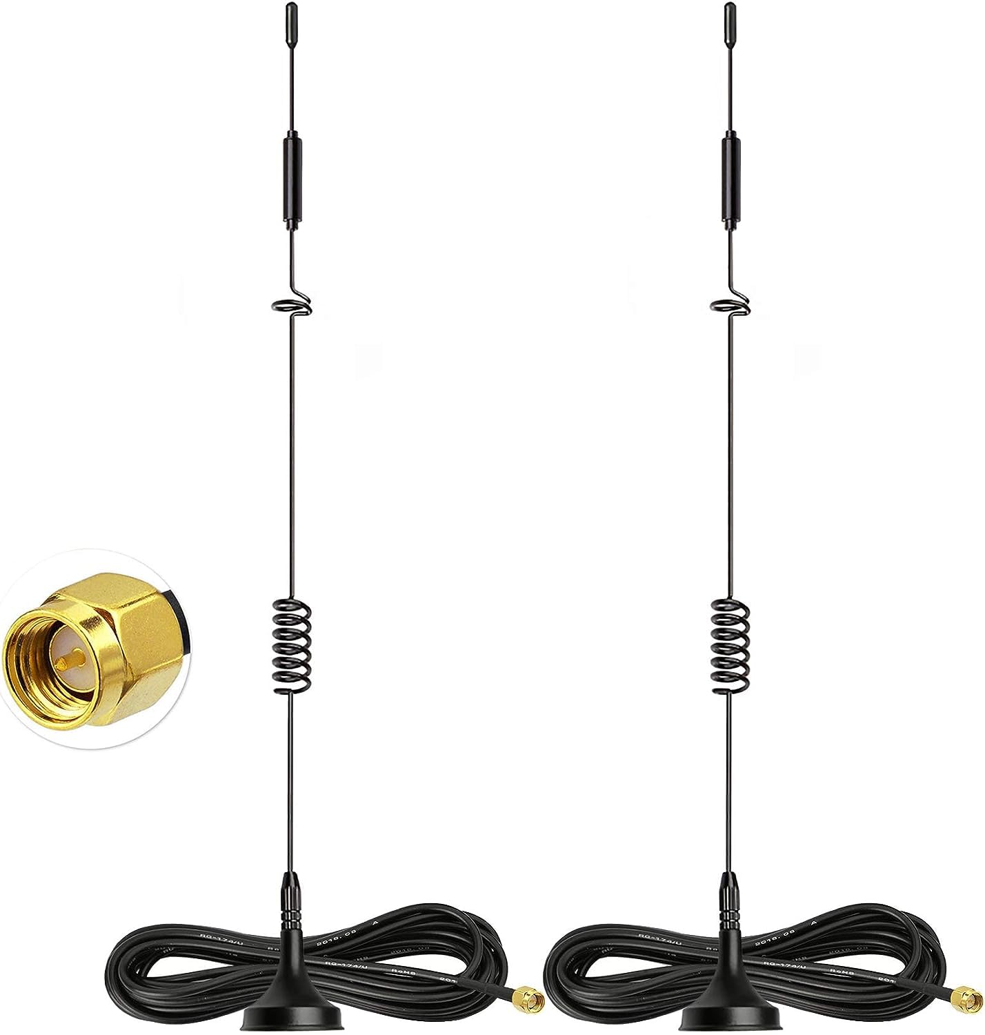 Bingfu 4G LTE Antenna SMA Male Aerial 8dBi Magnetic Base (2-Pack) for Vodafone EE O2 Three 4G LTE Router Modem Hotspot CPE Gateway Modular Wildlife Camera Trail Camera