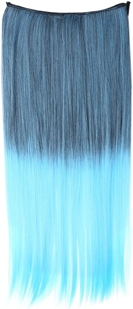 Aibelly 24” Synthetic 5 Clips in Hair Extensions Ombre Harajuku Color Long soft smooth Straight Heat Resistant Hair Piece for Fashion Noble Women