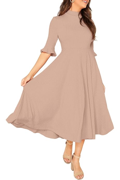 Elegant Belted Pleated Flounce Sleeve 