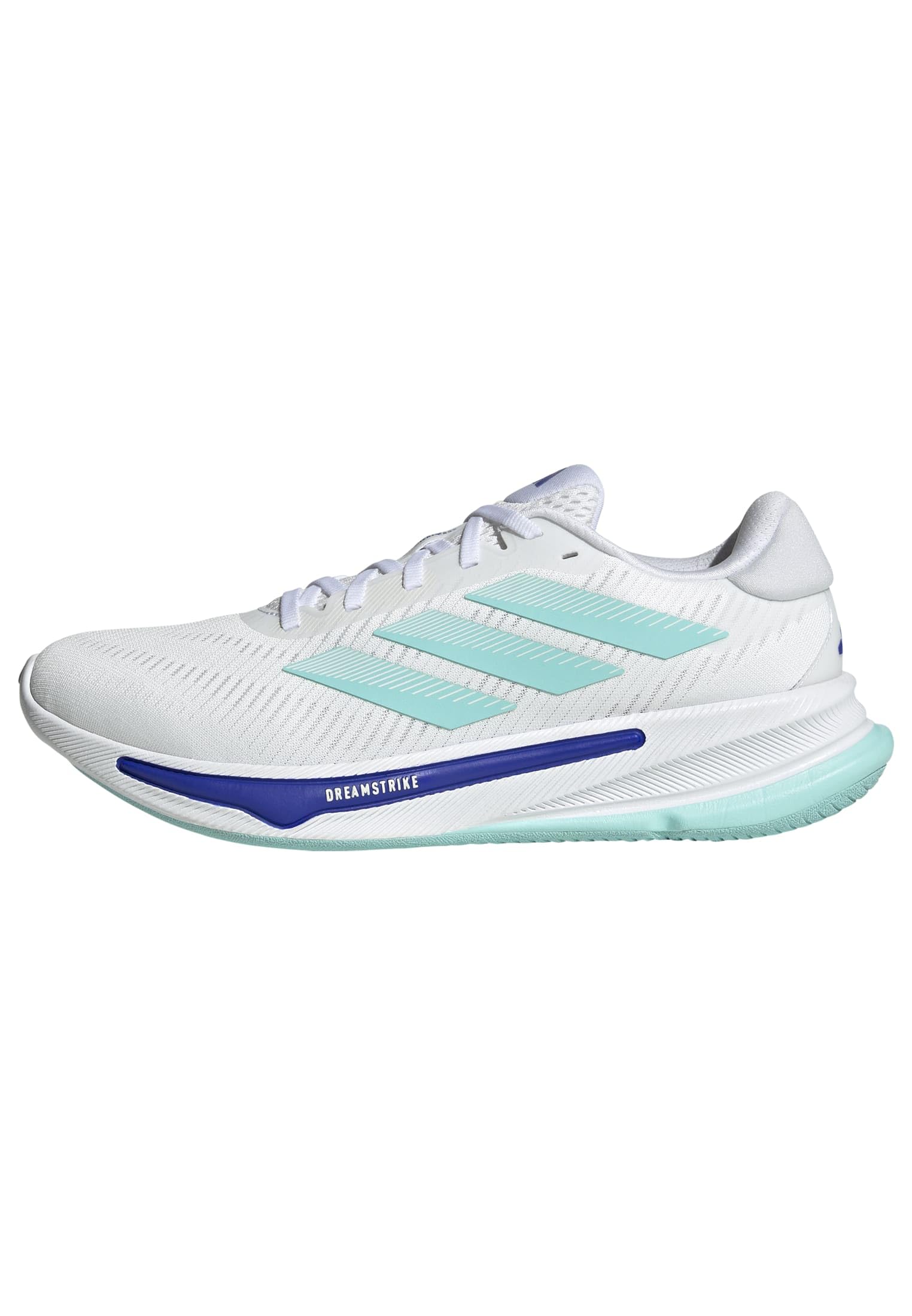 Adidas Mens Supernova Ease Running, White/Flash Aqua/Lucid Blue, 10