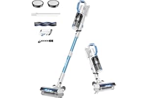 FABULETTA Cordless Vacuum Cleaner for Home, Up to 45 Min Runtime 6 in 1 Stick Vacuum Cleaner with Detachable Battery, Super Lightweight, Great for Pet Hair & Carpet & Hard Floor, White