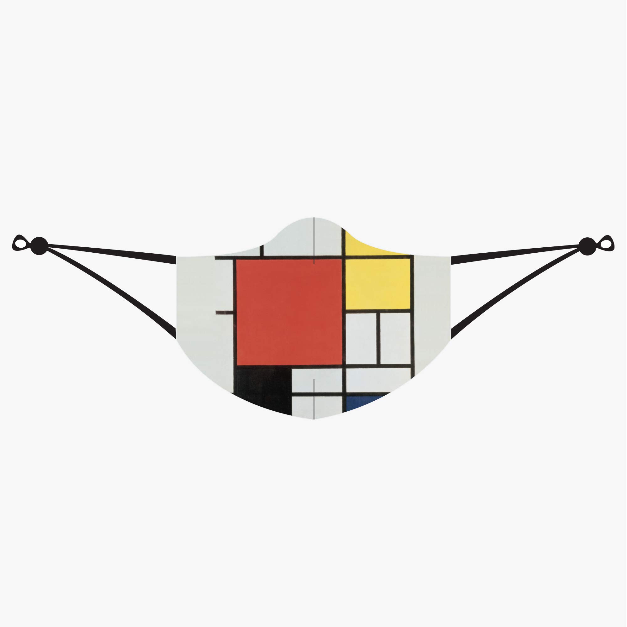 LOQI PIET MONDRIAN Face Mask - Composition with Red, Yellow, Blue