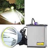 LBJD Hunting LED Headlamp Super Bright 12V 16Core Rechargeable Head Lamp with Powerful Battery Pack, Perfect for Hunting, Exploring, Camping, Fishing, Emergency