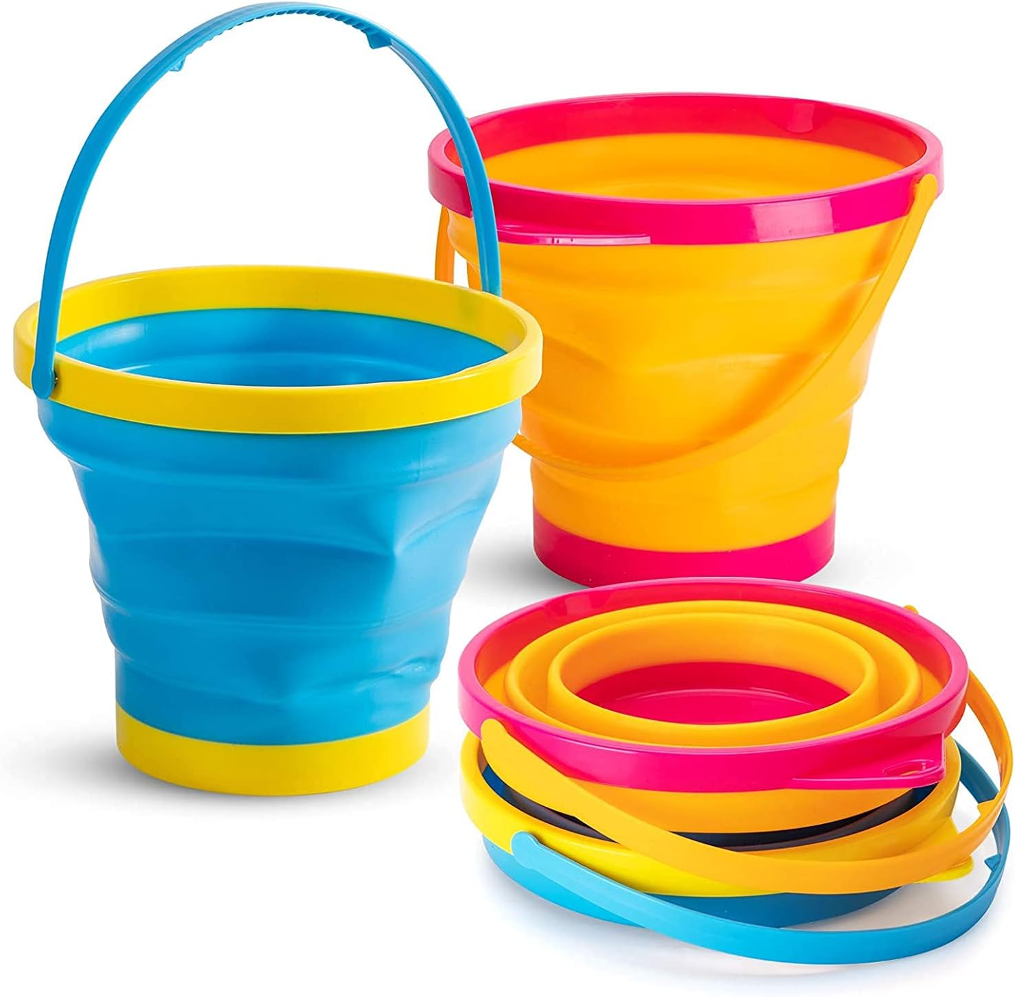 Foldable Bucket, 2PCS Foldable Pail Bucket Collapsible Buckets and Mesh