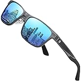 DUCO Polarized Sunglasses for Men Lightweight Carbon Fiber UV400 Protection Square Sun Glasses 8207