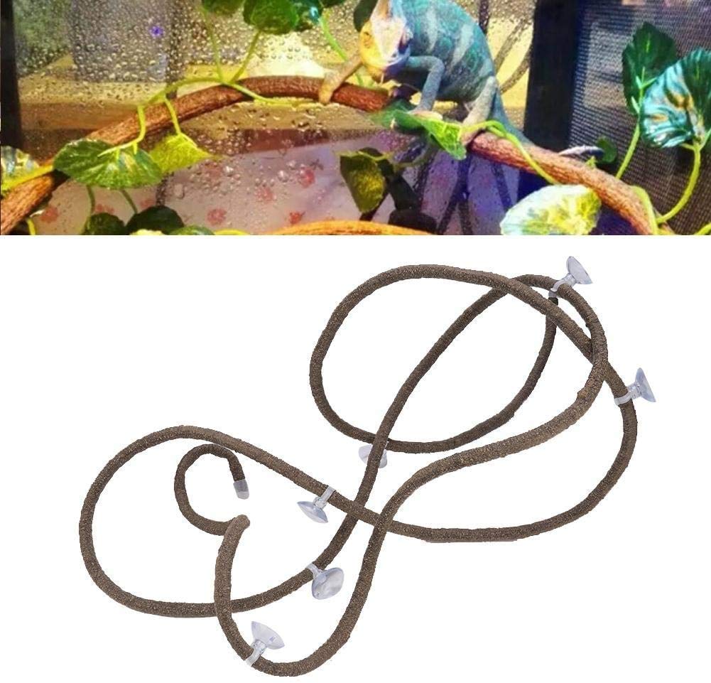Reptile Vines, 9.84ft Flexible Jungle Rattan Long Vine Habitat Decor with Suction Cups Artificial Reptile Climbing Branch for Chameleon Lizards Gecko Snakes and More Reptiles [Small]