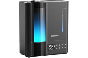 BREEZOME 8L Humidifiers for Bedroom, Smart Warm & Cool Mist for Large Room Home, Top Fill Ultrasonic Humidifier, Humidity Sensor, Essential Oil, 65H Runtime, Quiet for Baby, Plants, Fast Relief