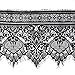 Smiry Black Eyelash Embroidered Lace Ribbon Floral Trim Clothing Accessories Crafts Sewing Flower Lace Fabric Applique for Bridal Dress, 3 Yards