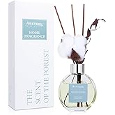 Aeeteek Reed Diffuser Set, Mojito Aroma Scented Oil Diffuser with 4Pcs Sticks & Dry Flower Decoration, Grapefruit, Freesia an