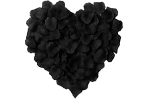 LZXD 1000 Pieces Black Artificial Silk Rose Petals Flower Decoration Wedding Party Color Black