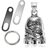 Jvuouxy Guardian Angel Motorcycle Bell Good Luck Keychain & Drive Safe Pendant Accessories for Men Women Riding Safety