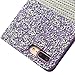 Iphone 7 Plus Wallet Case, 3D Bling Jelly Rhinestone PU Leather Wallet Flip Protective Skin Case with Magnetic Bling Button Card Slot Function for Apple Iphone 7 Plus 5.5 Inch (Purple)