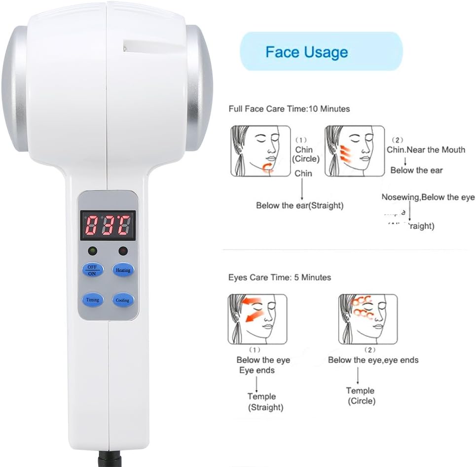 ZJchao Hot and Cold Hammer Ice Fire Double Heads Vibration Massage Instrument, Skin Tightening Facial Lifting Wrinkle Removal and Shriking Pores Beauty Device: Sports & Outdoors