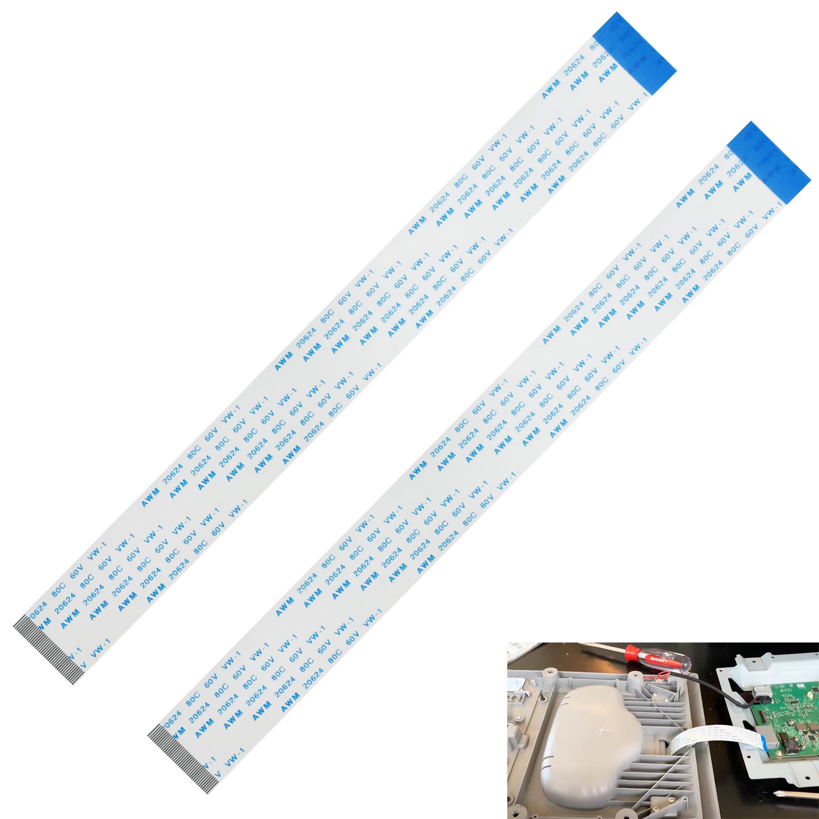 Photo 1 of 2 Pcs Rear Seat Entertainment RSE DVD Monitor Repair Ribbon Cable, Compatible with Chevy Chevrolet Tahoe Suburban XL LS LT LTZ, Used to Fix The Video Entertainment System