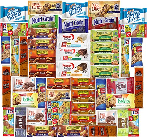 Ultimate Healthy Bar & Snacks Gift Variety Pack Bulk Sampler (Care Package 50 Count)