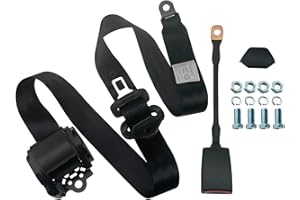 Universal 3-Point Adjustable Retractable Lap Belt, Seat Belt Replacement for Most UTV,VR,Minivan Van, SUV, Cars