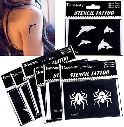 4pcs Aléatoire Scintillement Henné Tatouage Au Pochoir