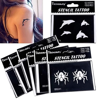 4pcs Aléatoire Scintillement Henné Tatouage Au Pochoir