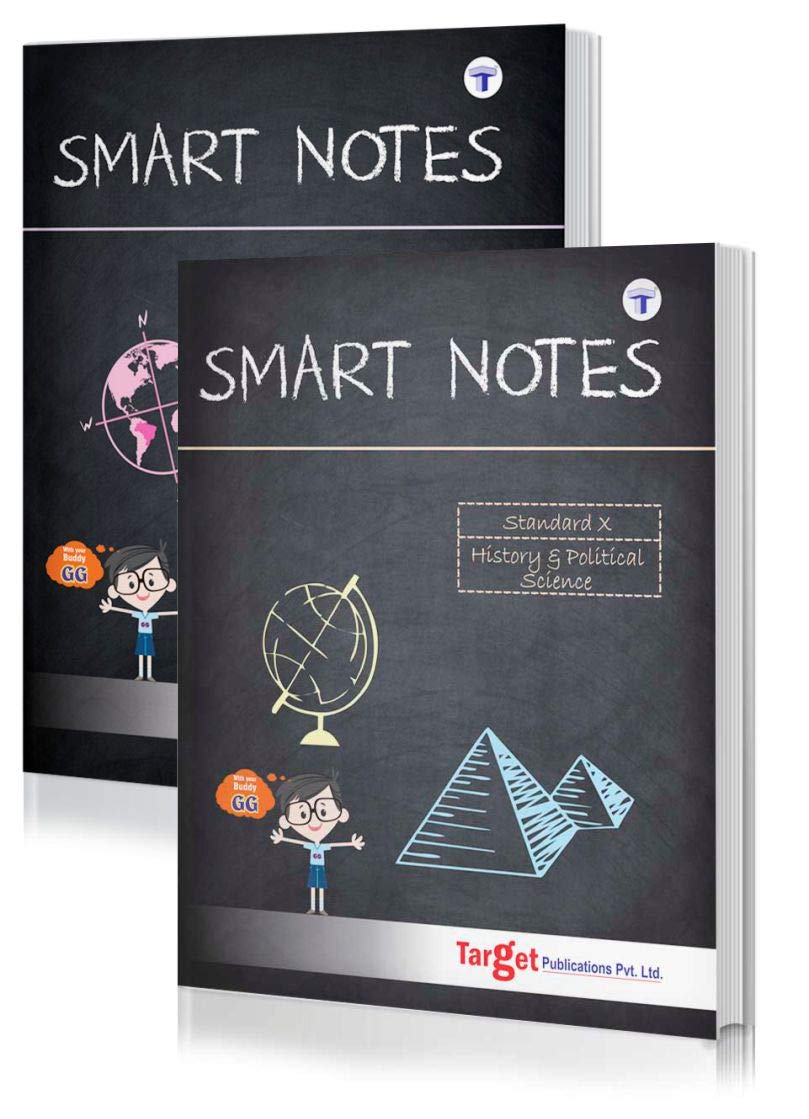 Std 10 History and Geography Smart Notes Books | English Medium | SSC Maharashtra State Board | Includes Textual, Map and Graph based Questions, Model Question Paper and Smart Recap | Based on Std 10th New Syllabus | Set of 2 Books