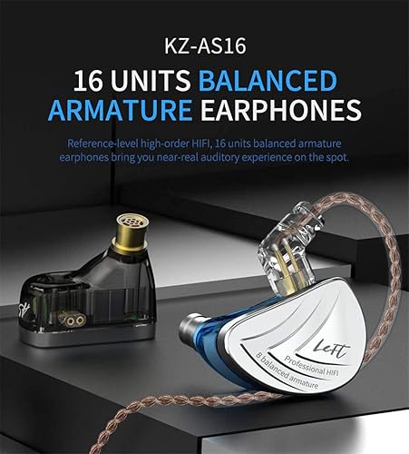 YINYOO KZ AS16 Headphones 8BA Balanced Armature Driver IEM HiFi