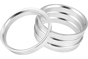 ACROPIX 66.6 to 60.1mm Hub Centric Rings Silver Tone - Pack of 4