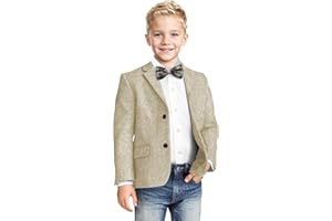 KSWYCT Boys Blazer Classic Jacket for Boy Wedding Retro Herringbone Casual Jacket Formal Tweed Patterned Sport Coat
