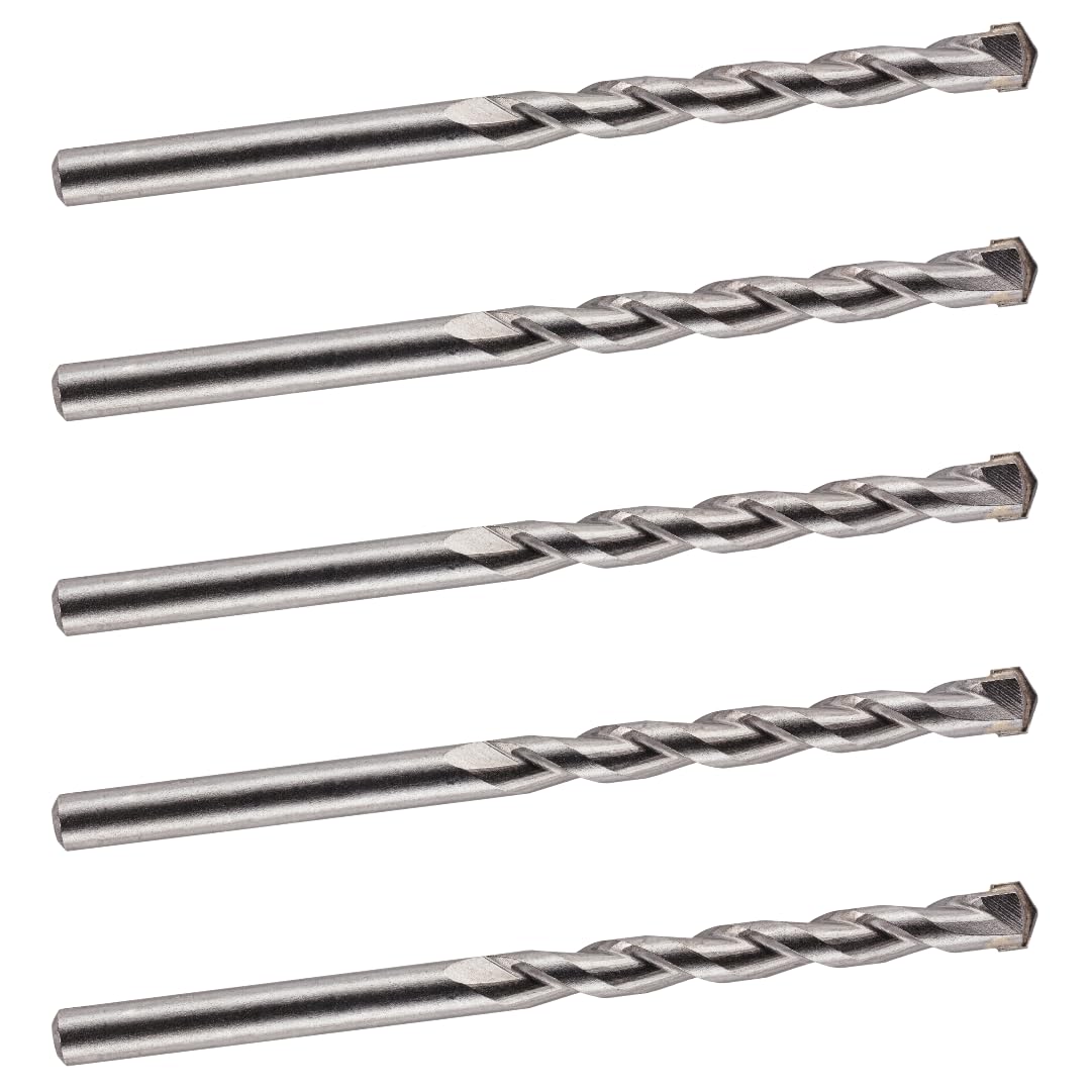 6mm x 100mm TCT Tipped Masonry Drill Bits (Pack Of 5) For Concrete Brick Porcelain Ceramic Tile Plastic Wood