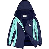 ENDIRAD Girls Waterproof Winter Snow Coat, Kids Ski Snow Jacket for Girls, Warm Fleece Lined Winter Jacket with Hood
