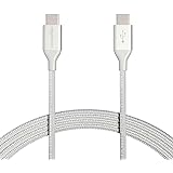 Amazon Basics USB-C to USB-C 2.0 Fast Charger Cable, Nylon Braided Cord, 480Mbps Speed, USB-IF Certified, for Apple iPhone 15
