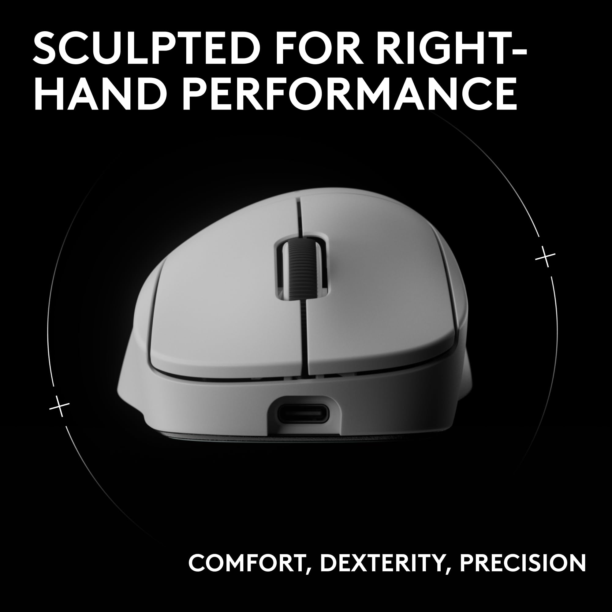 Logitech G PRO X Superlight 2 DEX Wireless Gaming Mouse, 60g pro-Grade Right-Handed Mouse with 5 programmable Buttons, USB-C Charging, 44k DPI Sensor, up to 8 kHz Polling for PC/Mac - White