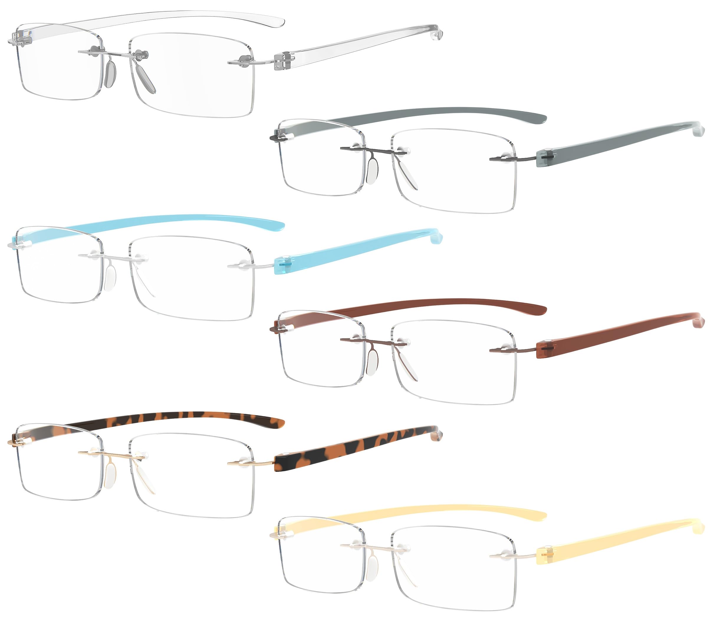 Eyekepper 6-Pack Mix Color Small Lenes Rimless Reading Glasses Women - Frameless Reader Eyeglasses for Men Reading +3.00 — image 1