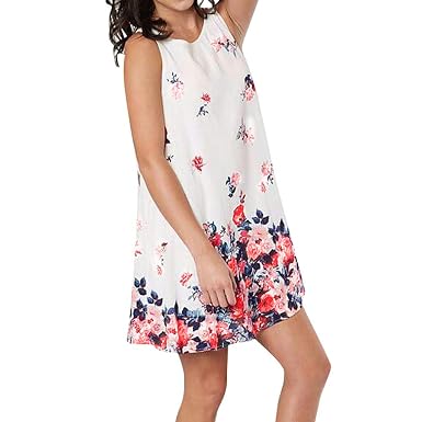 Oliviavane Robe De Plage Blanche à Fleur Femme Ete Fleurie