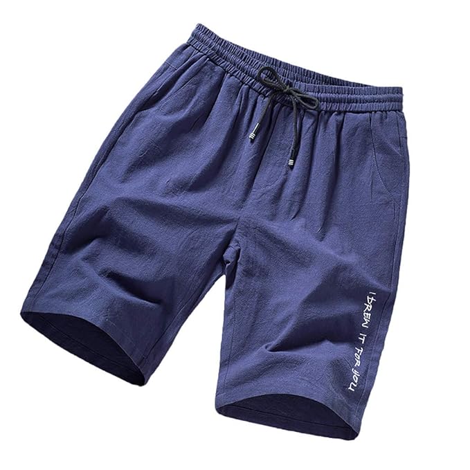 POIUDE Herren Shorts Bermuda Kurze Hose Mit Kordel Lockerem Strand Lässige Shorts Regular Fit Druck der Männer