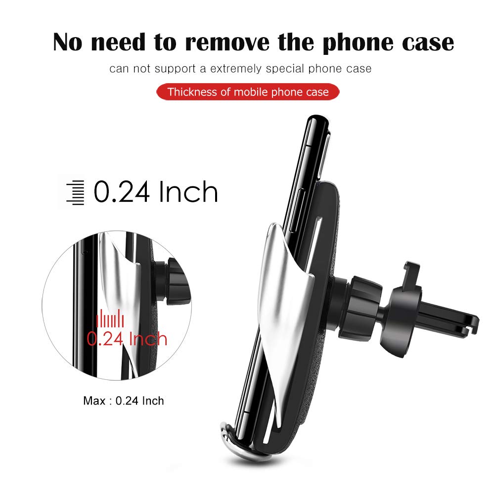 RONY Wireless Car Charger, Automatic Clamping Wireless Car Charger Mount 10W Fast Charging Car Charger Holder Compatible with iPhone Xs/Xs Max/XR/X /8, Samsung Galaxy Note 9/ S9/ S9+/ S8 etc. (White)