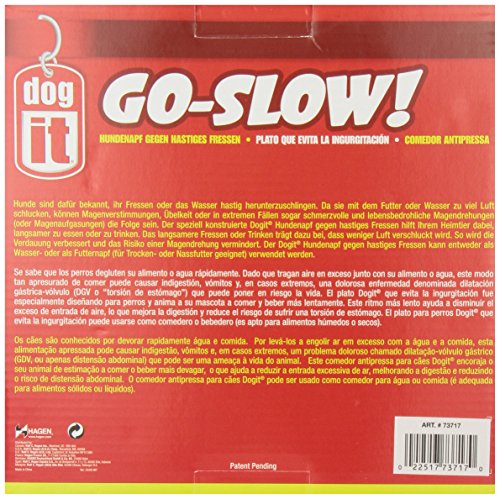 Dogit Go Slow Anti-Gulping Dog Bowl, Black, Medium