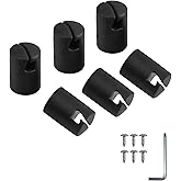 ZIZILAND Trampoline Enclosure Pole Cap for Flat Steel Sheet Top Ring System, 6 Pieces, Black, Only Fit in 32mm(1.26in) Diameter Trampoline Pole