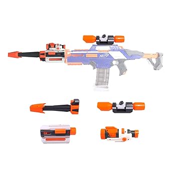 OviTop 4er Upgrade Zubehör Set für Nerf Einen Zielfernrohr + Vorderrohr + Taschenlamp + Guide Rail Adapter für Nerf Stryfe/Mo