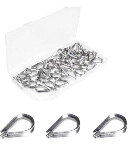 Uxcell M2 Stainless Steel Thimble, 60 Pack Wire Rope Thimbles For 1/16