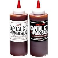 Capital City Mambo Sauce - Variety 2 Pack - Sweet Hot & Mild | Washington DC Wing Sauces | Perfect Condiment Topping for Wing