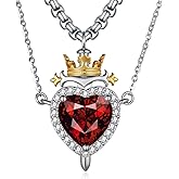 925 Sterling Silver Heart and Sword Couple Necklace – Matching Necklace for Couples – Romantic Couples Jewelry Gift