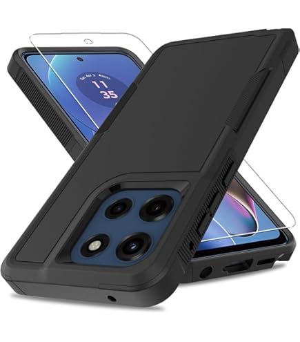 thumbnail image 2 of Heavy Duty Defender Case For Motorola Moto G Stylus 5G 2022 - Hybrid TPU, Tempered Glass Included 2 of 2