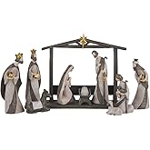 Silent Night Holy Family Nativity Set - Manger Scene (10-Piece) | Complete Holy Family manger scene; indoor Christmas holiday decor &amp; gift; 10-piece nativity; The Nativity Store