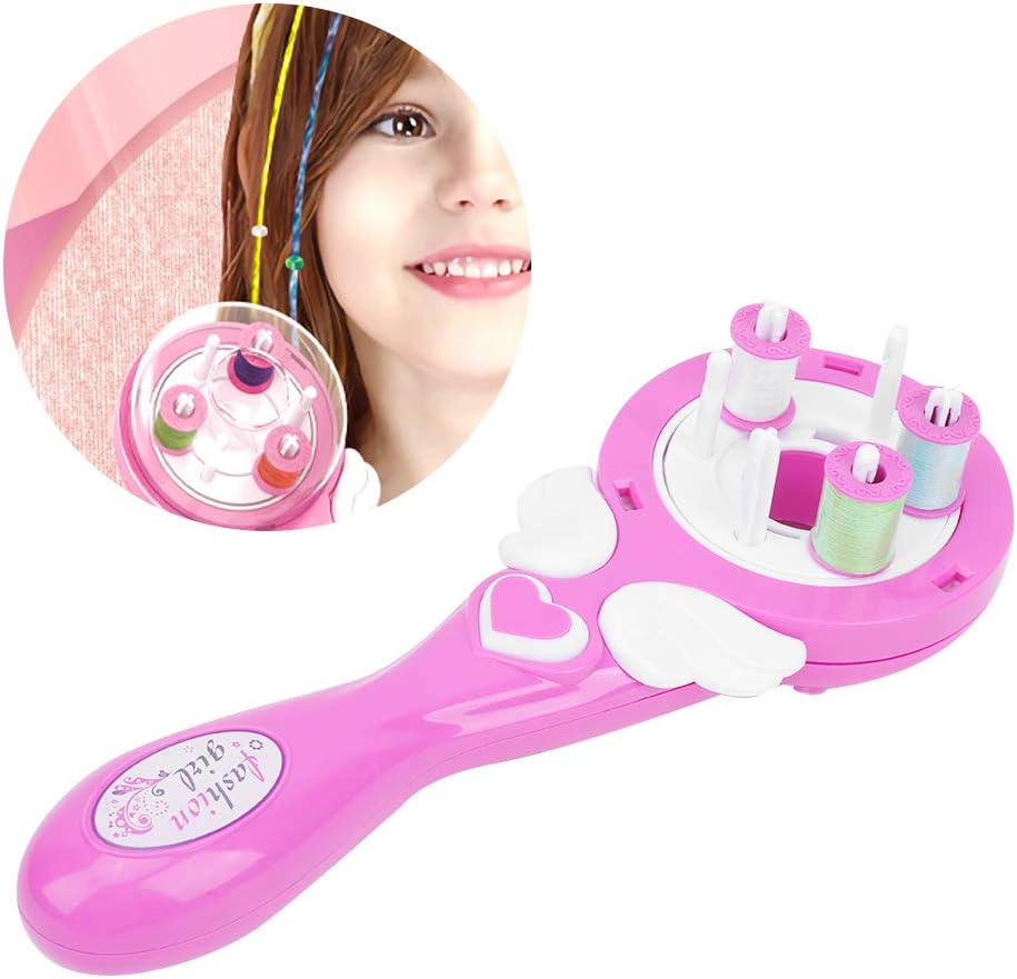 Automatic Hair Braider, Electric DIY Hair Styler Twisting Braider Styling Tools Magic Hair braid Weave Roller Toys Braiding Machine for Little Girl(Pink) - Image 3