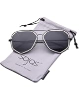 SojoS Cat Eye Mirrored Flat Lenses Street Fashion Metal