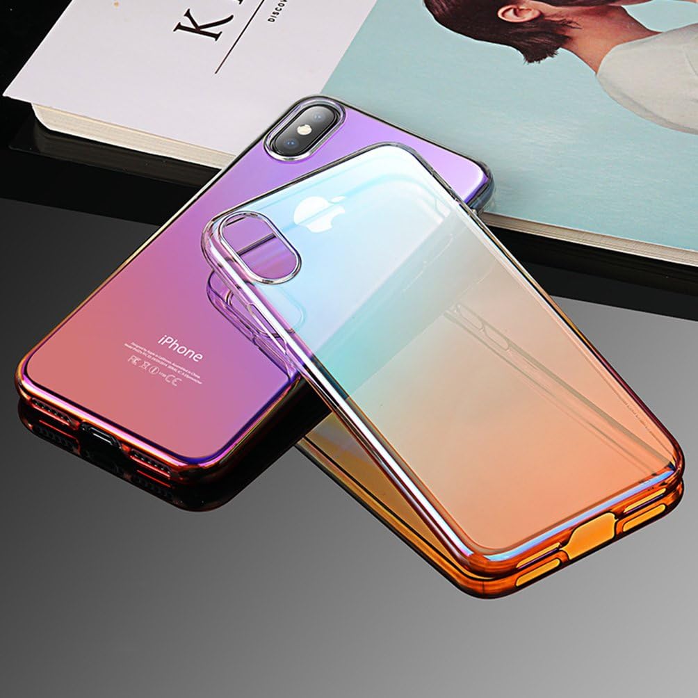 iPhone 8 Case iPhone 7 Case Gradient Color Mirror Shock Anti-Scratch Phone Case Cover iPhone X(Pack One),C,Iphone7/Iphone8plus