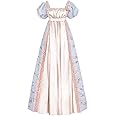 CR ROLECOS Regency Dress Women Empire Waist Regency Costume Victorian Luxurious Satin Dresses