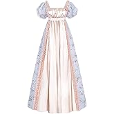 CR ROLECOS Women's Regency Dress Regency Empire Waist Costume Victorian Luxurious Satin Dresses